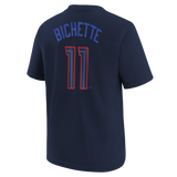 Kids Toronto Blue Jays Bo Bichette Nike Navy 2024 City Connect Name & Number T-Shirt - 3 Size Groups