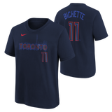 Kids Toronto Blue Jays Bo Bichette Nike Navy 2024 City Connect Name & Number T-Shirt - 3 Size Groups