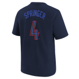 Kids Toronto Blue Jays George Springer Nike Navy 2024 City Connect Name & Number T-Shirt - 3 Size Groups