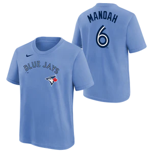 Child Toronto Blue Jays Alex Manoah Nike Powder Blue Player Name & Number - T-Shirt