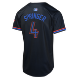 Kids George Springer Toronto Blue Jays Nike 2024 City Connect Limited Player Navy Jersey - 4 Size Groups