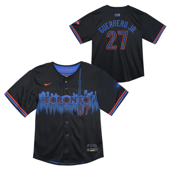 Kids Vladimir Guerrero Jr. Toronto Blue Jays Nike 2024 City Connect Limited Player Navy Jersey - 4 Size Groups