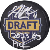 Adam Fantilli Columbus Blue Jackets Autographed Fanatics Authentic 2023 Draft Logo Hockey Puck with "#3 Pick" Inscription