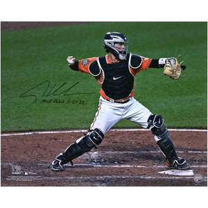 Adley Rutschman Baltimore Orioles Autographed 16" x 20" Debut Catching Photograph with "MLB Debut 5-21-22" Inscription