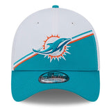 Men's New Era White/Aqua Miami Dolphins 2023 Sideline 39THIRTY Flex Hat