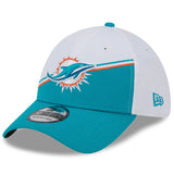 Men's New Era White/Aqua Miami Dolphins 2023 Sideline 39THIRTY Flex Hat