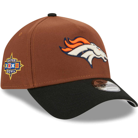 Denver Broncos New Era Harvest A-Frame Super Bowl XXXII 9FORTY Adjustable Hat - Brown/Black