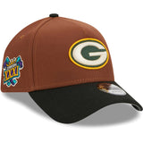 Green Bay Packers New Era Harvest A-Frame Super Bowl XXXI 9FORTY Adjustable Hat - Brown/Black