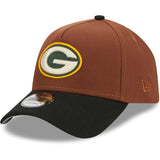 Green Bay Packers New Era Harvest A-Frame Super Bowl XXXI 9FORTY Adjustable Hat - Brown/Black