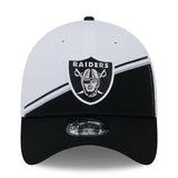 Men's New Era White/Black Las Vegas Raiders 2023 Sideline 39THIRTY Flex Hat