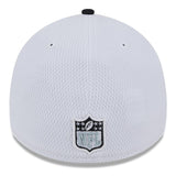 Men's New Era White/Black Las Vegas Raiders 2023 Sideline 39THIRTY Flex Hat
