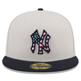 Men's New York Yankees New Era Khaki/Black 2024 Fourth of July 59FIFTY Fitted Hat