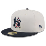 Men's New York Yankees New Era Khaki/Black 2024 Fourth of July 59FIFTY Fitted Hat