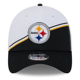 Men's New Era White/Black Pittsburgh Steelers 2023 Sideline 39THIRTY Flex Hat