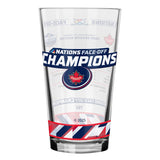 2025 Team Canada 4 Nations Face-Off Champions 16oz. Roster Mixing Glass