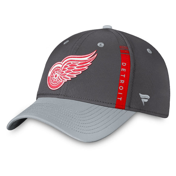 Detroit Red Wings Fanatics Branded Authentic Pro Home Ice Flex Hat - Charcoal/Gray