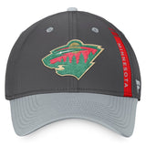 Minnesota Wild Fanatics Branded Authentic Pro Home Ice Flex Hat - Charcoal/Gray