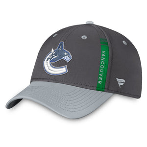 Vancouver Canucks Lightning Fanatics Branded Authentic Pro Home Ice Flex Hat - Charcoal/Gray