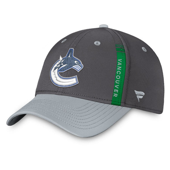 Vancouver Canucks Lightning Fanatics Branded Authentic Pro Home Ice Flex Hat - Charcoal/Gray