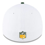 Men's New Era White/Green Green Bay Packers 2023 Sideline 39THIRTY Flex Hat