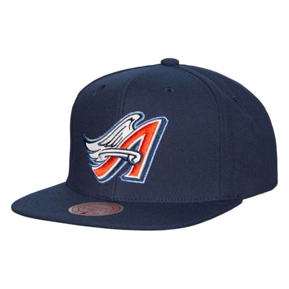 Men's Anaheim Angels MLB Mitchell & Ness Navy Cooperstown Evergreen Snapback Hat
