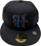 Men's New Era Navy Houston Texans Omaha Custom NFL Football 59FIFTY Fitted Hat