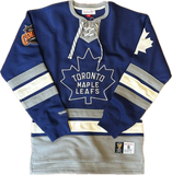 Men's Mitchell & Ness Blue Toronto Maple Leafs Vintage Retro Heritage Lace-Up Pullover Sweatshirt