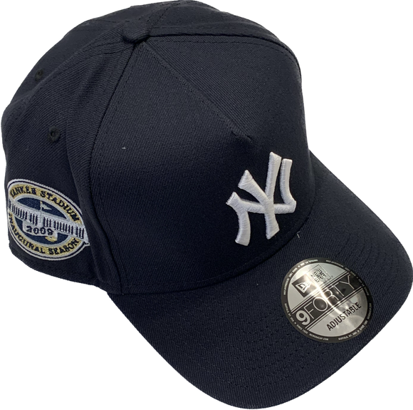 Men's New Era New York Yankees A Frame Side Patch Navy 9FORTY Adjustable Snapback Hat
