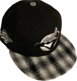 Toronto Blue Jays New Era 59Fifty 1993 World Series Patch Fitted Custom Black Plaid Hat Cap