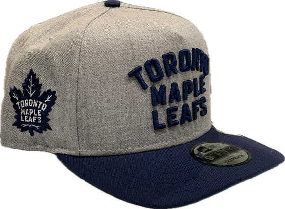 Men’s Toronto Maple Leafs New Era Word Mark 9FIFTY A-Frame Snapback Adjustable Hat – Grey & Blue