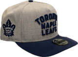 Men’s Toronto Maple Leafs New Era Word Mark 9FIFTY A-Frame Snapback Adjustable Hat – Grey & Blue
