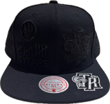 Men's Toronto Raptors NBA Mitchell & Ness Historical Black on Black Snapback Hat - Original Fit