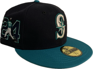 Men's Seattle Mariners New Era Ken Griffey Jr. Side Patch Navy Green Fitted Hat