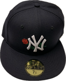 New York Yankees New Era 59fifty Custom Apple Rose Bud Traditional Logo Hat - Black