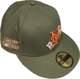 New York Mets New Era 59Fifty Flower 1986 World Series Side Patch Hat - Olive