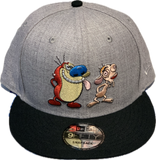 Men's Nickelodeon's Ren & Stimpy Custom 9Fifty Snapback New Era Hat - Heather Gray/Black