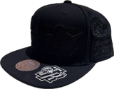 Men's Toronto Raptors NBA Mitchell & Ness Historical Black on Black Snapback Hat - Original Fit