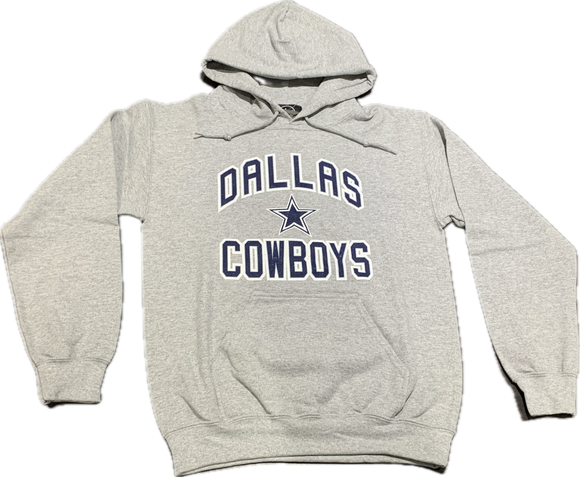 Men's Dallas Cowboys NFL Football Play Action Grey Team City & Name Pullover Hoodie