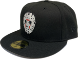 Friday the 13th Jason Voorhees Hockey Mask Camp Crystal Lake New Era 59Fifty Fitted Hat - Black