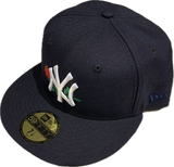 New York Yankees New Era 59fifty Custom Apple Rose Bud Traditional Logo Hat - Black