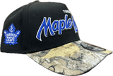 Men's Toronto Maple Leafs Script NHL New Era 9Forty A-Frame Snapback Hat - Black/Real Tree