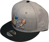 Men's Nickelodeon's Ren & Stimpy Custom 9Fifty Snapback New Era Hat - Heather Gray/Black