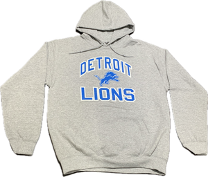 Men's Detroit Lions NFL Football Play Action Grey Team City & Name Pullover Hoodie