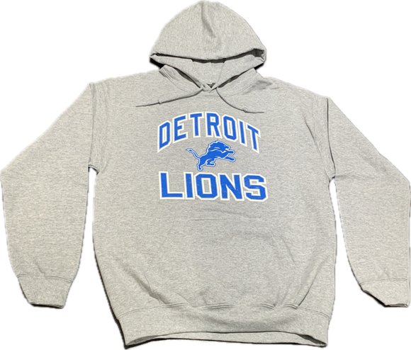 Men's Detroit Lions NFL Football Play Action Grey Team City & Name Pullover Hoodie