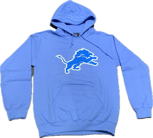 Men's Detroit Lions NFL Football Imprint Headline Team Colour Logo Pullover Blue Hoodie