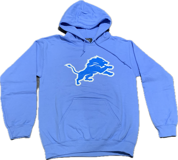 Men's Detroit Lions NFL Football Imprint Headline Team Colour Logo Pullover Blue Hoodie