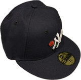 New York Yankees New Era 59fifty Custom Apple Rose Bud Traditional Logo Hat - Black