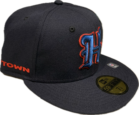 Men's New Era Navy Houston Texans Omaha Custom NFL Football 59FIFTY Fitted Hat