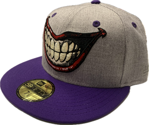 The Joker He Who Laughs DC Comics New Era 59Fifty Fitted Hat - Grey/Purple