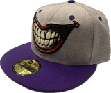 The Joker He Who Laughs DC Comics New Era 59Fifty Fitted Hat - Grey/Purple